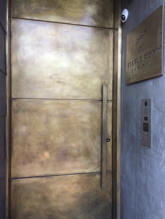 brass door