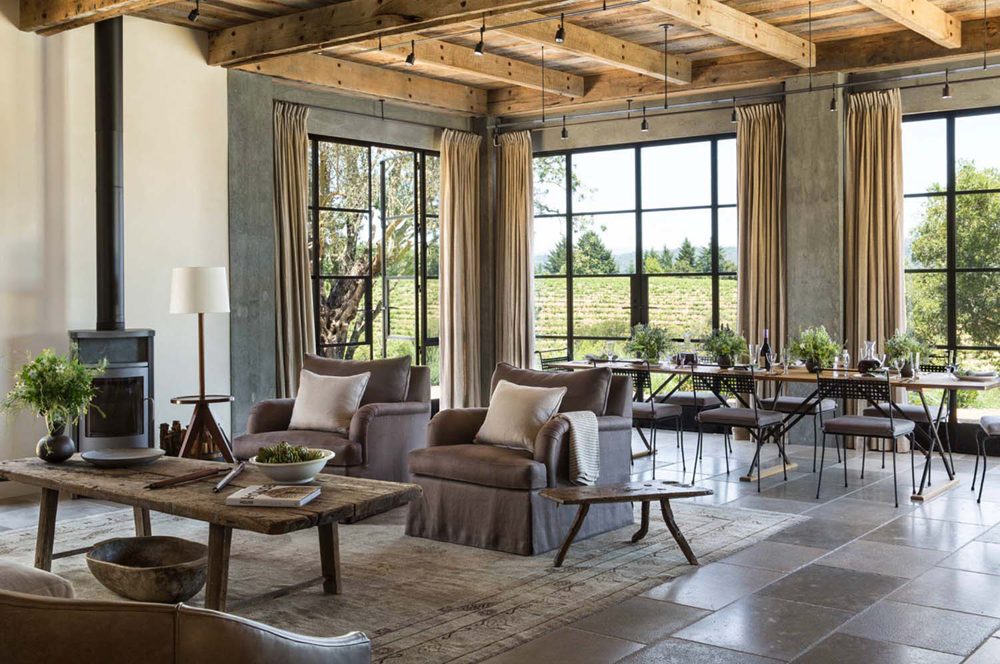 Family/Dining Room in a Napa Farmhouse.